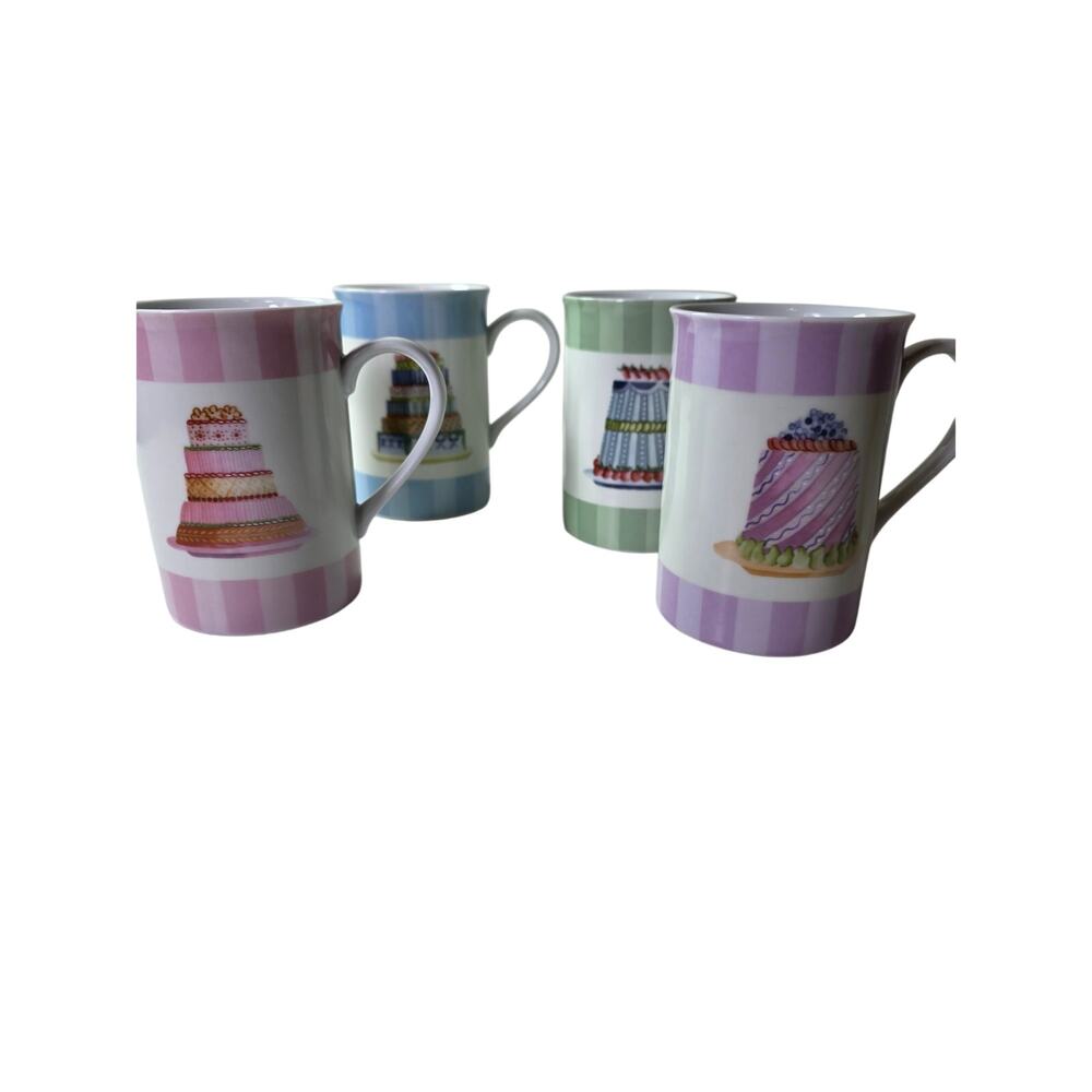 CHARTER CLUB Home Sweet Time Dessert Coffee Cappuccino Mugs Set of 4